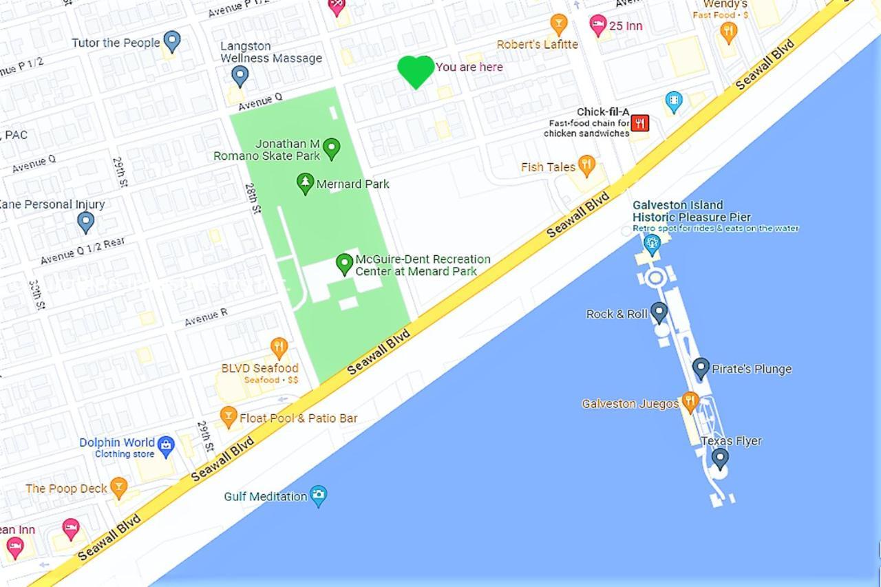Casaazul-2605A-Couples Retreat By Beach & Pleasure Pier 1 Block Away- 2Bed 2Bath- 7 Minutes To Cruise Terminal Galveston Bagian luar foto
